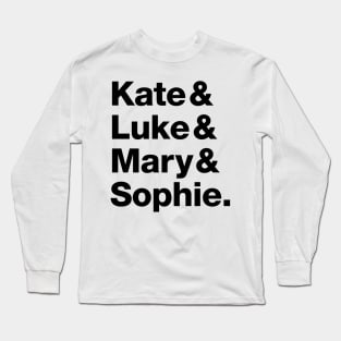 Batwoman Character Names (Black) - Kate Kane, Luke Fox, Mary Hamilton and Sophie Moore Long Sleeve T-Shirt